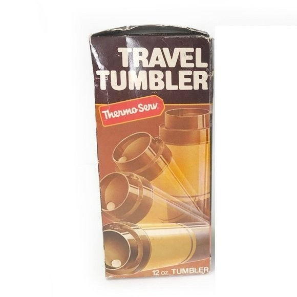 ThermoServ Travel Tumbler IRIS with Original Box Vintage NEW Old Stock 12oz - Picture 9 of 9